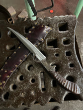 *AVAILABLE* Barracuda fighting knife. Morado handle with grip carving
