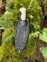 Osso! Chainsaw chain Damascus and carved elk antler