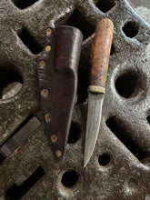 *AVAILABLE* Damascus Puukko! Fantastic Utility and woodworking knife. Spalted maple and deer antler handle.