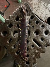 *AVAILABLE* Barracuda fighting knife. Morado handle with grip carving