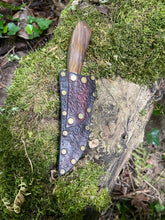 Refined Corsair knife with filigree etching and bocote wood handle