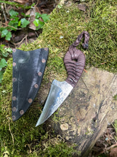 Valid Point EDC Knife with brown leather handle wrap 2