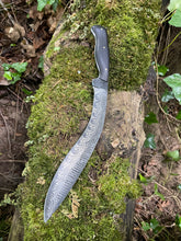 Breaker! 80CRV2 steel Hand forged Khukri with Ebony handle and Acid etched spiral wave pattern