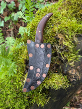 Sinister Sinuous Skinning Knife. Terrifyingly sharp. Morado wood handle.