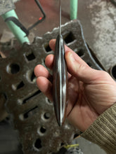 *AVAILABLE* Fancy Dancer Chef's knife with Fiddlehead fern etching and carved Morado handle.