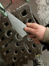 *AVAILABLE* Fancy Dancer Chef's knife with Mycelium etching and carved Morado handle.