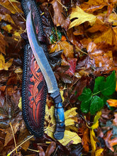 *Available* Autumn the titanium Khanjar. Custom agate cabochons and bespoke leather sheath.