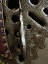 *AVAILABLE* Barracuda fighting knife. Morado handle with grip carving