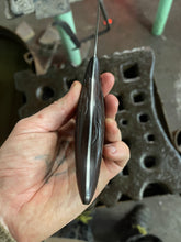 *AVAILABLE* Fancy Dancer Chef's knife with Mycelium etching and carved Morado handle.