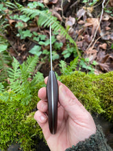 Sinister Sinuous Skinning Knife. Terrifyingly sharp. Morado wood handle.