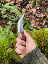 Sinister Sinuous Skinning Knife. Terrifyingly sharp. Morado wood handle.