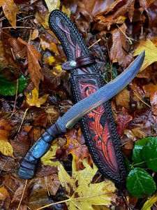 Autumn the titanium Khanjar. Custom agate cabochons and bespoke