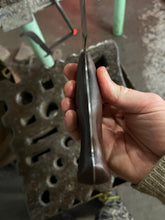 *AVAILABLE* Curvy Beast Chef's Knife, with Spiral Filigree etching and Morado (Bolivian rosewood) handle.