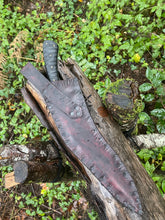 Bashka'al Devourer of Bones, 80CRV2 Hand forged Khukri with Pyrographic Ebony handle and Acid etched fangs *SOLD*